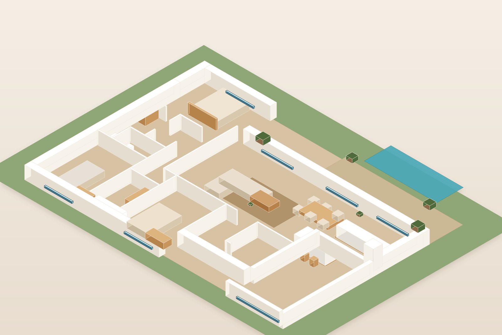 Plan 3D technique isometrique d'une maison avant rendu final